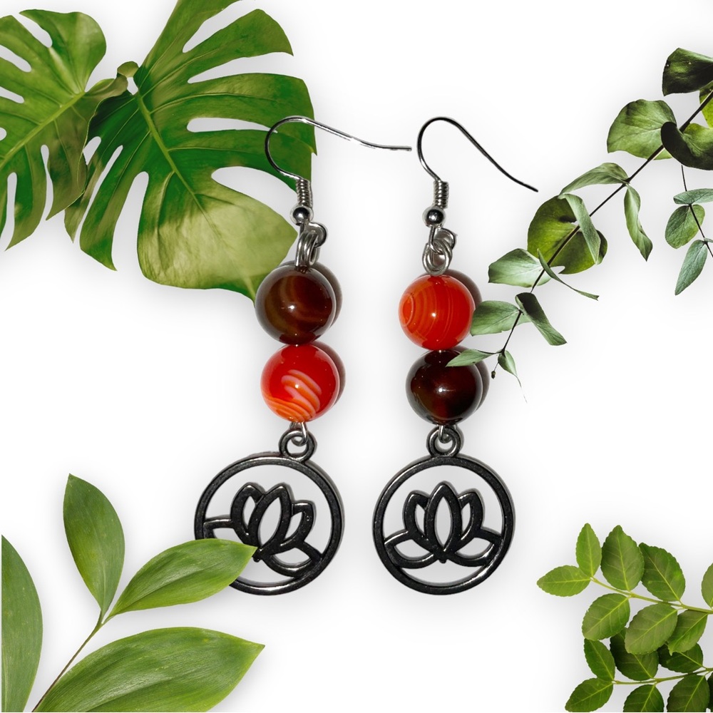 Lotus Jade Dangle Earrings